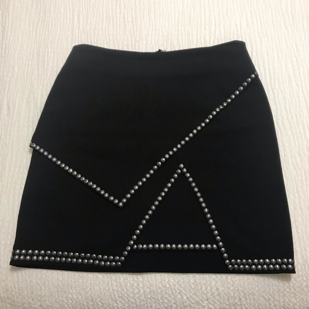 H&M Black Studded Mini Skirt